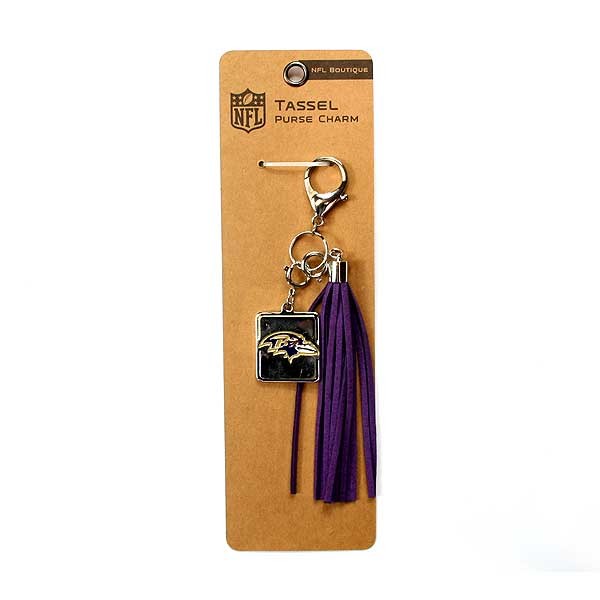 Baltimore Ravens Keychains - Tassel Charms - 12 For $24.00 - Wholesale Baltimore Ravens Products - Baltimore Football