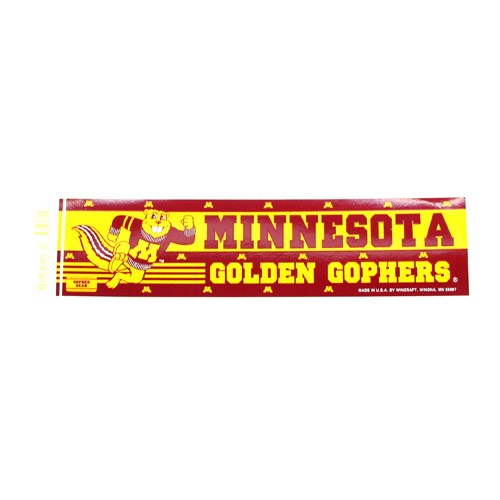 Blowout - Minnesota Gophers Bumper Stickers - 3"x12" - 12 For $12.00 - Minnesota Gophers