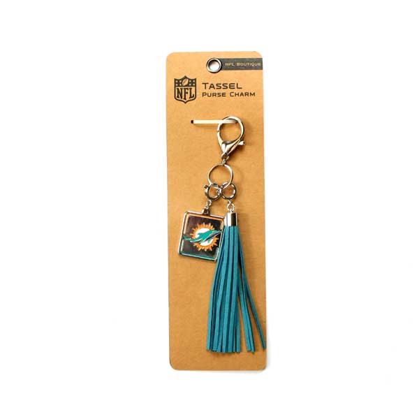 Miami Dolphins Keychains - Tassel Style - 12 For $24.00 - Wholesale Miami Dolphins Products - Dolphins Merchandise