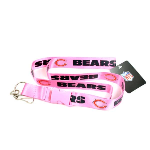 Chicago Bears Lanyards - Pink 2Sided Style - 12 For $30.00 - Wholesale Chicago Bears Products - Bears Merchandise