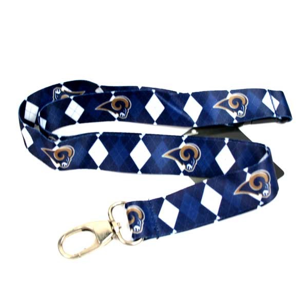Los Angeles Rams Lanyards - Argyle Style - 12 For $30.00 - Wholesale Los Angeles Rams Products - Rams Merchandise