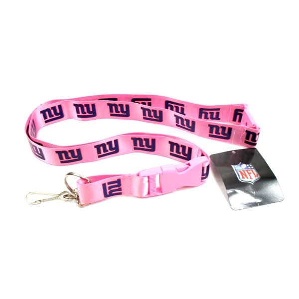 New York Giants Lanyards - Pink 2Sided Style - 12 For $30.00 - Wholesale New York Giants Product - Giants Merchandsie