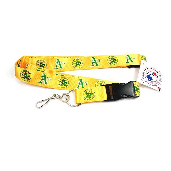 Oakland Athletics Lanyards - Yellow 2Sided Style - 12 For $30.00 - Wholesale Oakland Athletics Products - Athletics Merchandise