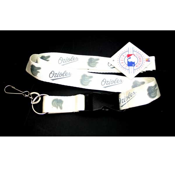 Baltimore Orioles Lanyards - White Lob Style - 12 For $30.00 - Wholesale Baltimore Orioles Products - Orioles Merchandise