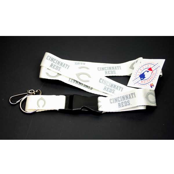 Cincinnati Reds Lanyards - White Lob Style - 12 For $30.00 - Wholesale Cincinnati Reds Products - Reds Merchandise 2