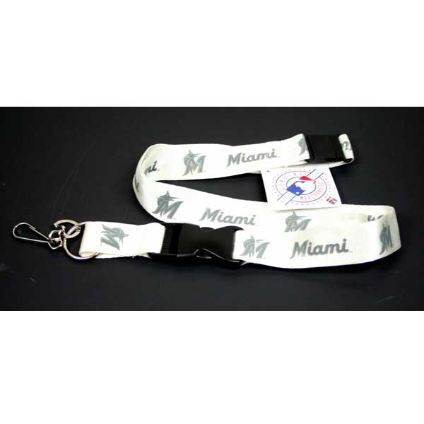 Miami Marlins Lanyards - White Lob Style - 12 For $30.00 - Wholesale Miami Marlins Products - Marlins Merchandise