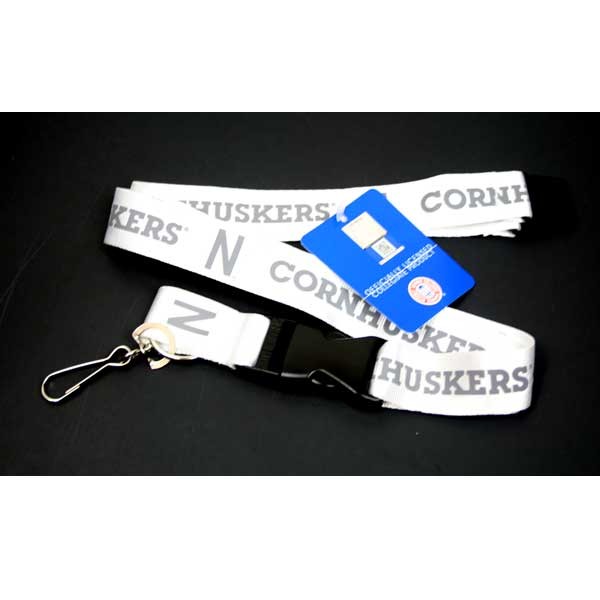 Nebraska Huskers Lanyards - White Lob Style - 12 For $30.00 - Nebraska Huskers