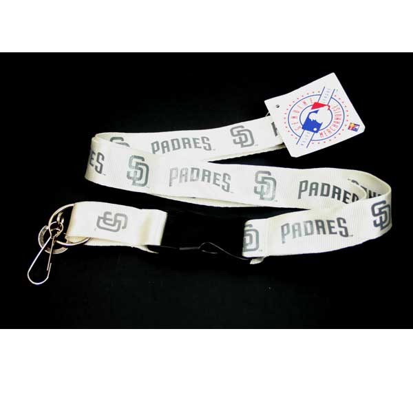 San Diego Padres Lanyards - White Lob Style - 12 For $30.00 - Wholesale San Diego Padres Products - Padres Merchandise