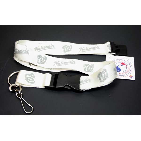 Washington Nationals Lanyards - White Lob Style - 12 For $30.00 - Wholesale Washington Nationals Products - Nationals Products