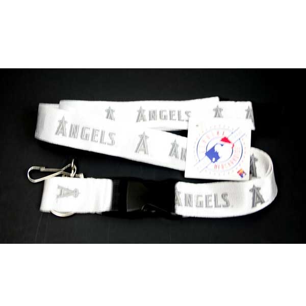 Los Angeles Angels Lanyards - White Lob Clip Style - 12 For $30.00 - Wholesale Los Angeles Angels Products - Angels Merchandise 2