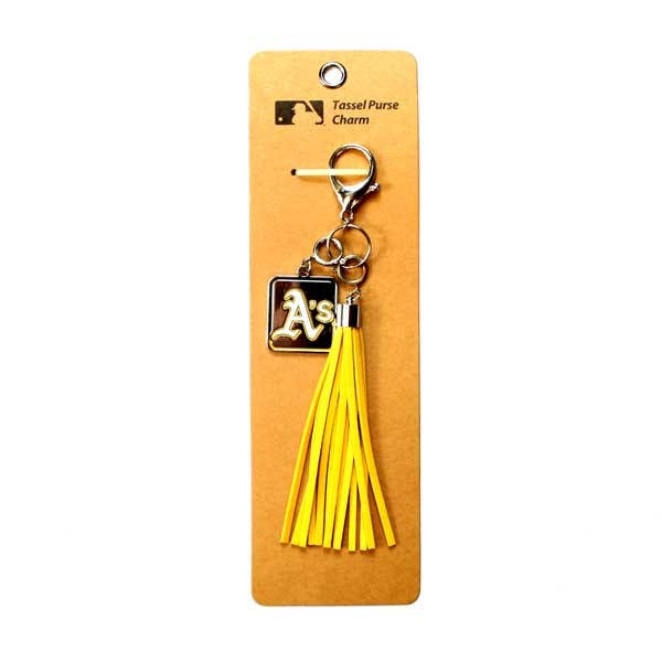 Oakland Athletics Gear - Tassel Keychains - 12 For $24.00 - Wholesale Oakland Athletics Products - Athletics Merchandise