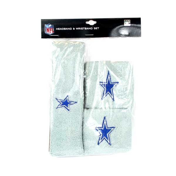 Dallas Cowboys Gear - 3PC Headband And Wristband Set - Embroidered - 2 Sets For $10.00 - Wholesale Dallas Cowboys Product - Cowboys Merchandise 2