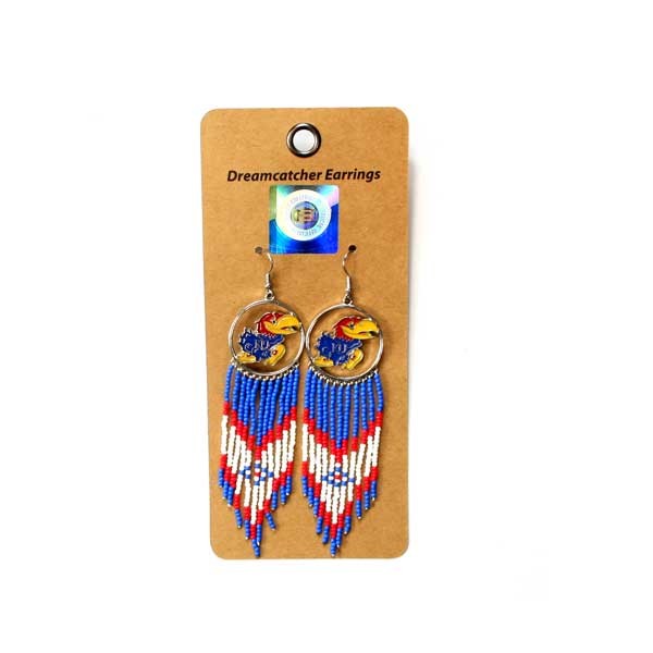 Kansas Jayhawks Earrings - The Dream Catcher Series - 6 For $21.00 - Kansas Jayhawks