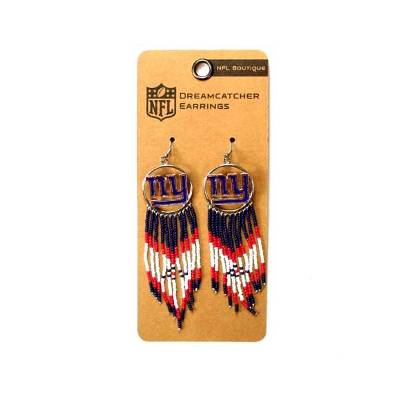 New York Giants Earrings - The Dream Catcher Series - 6 For $21.00 - Wholesale New York Giants Product - Giants Merchandsie 2