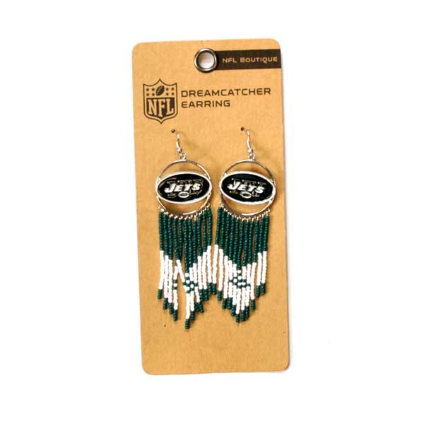 New York Jets Earrings - The Dream Catcher Series - 6 For $21.00 - Wholesale New York Jets Products - Jets Merchandise