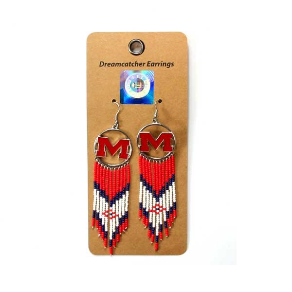 Ole Miss Earrings - The Dream Catcher Series - 6 For $21.00 - Mississippi Rebels (Ole Miss)
