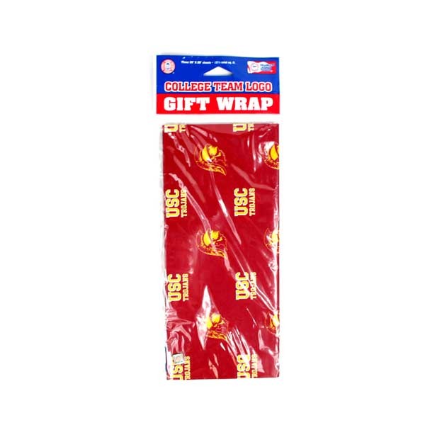 USC Trojans Giftwrap - 3PC 30"x20" Set - 36 Sets For $18.00 - USC Trojans