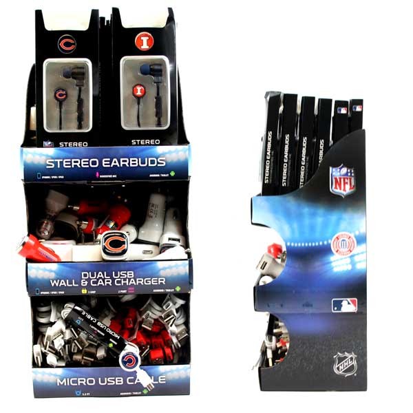 79PC Counter Display - Illinois Teams Tech Display - $118.50 Per Display - Wholesale Chicago Bears Products - Bears Merchandise