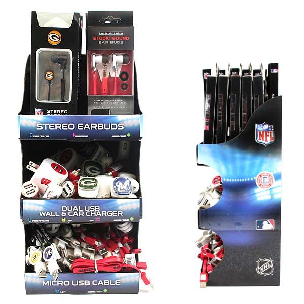 Counter Displays - 79PC Wisconsin Teams Display - $118.50 Per Display - Wholesale Green Bay Packers Products - Packers Merchandise