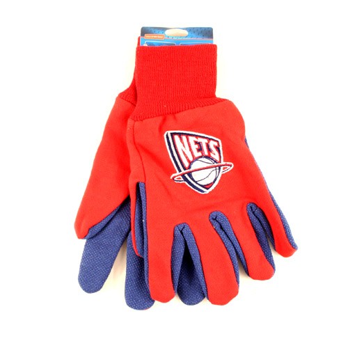 Blowout - New Jersey Nets Gloves - Red.Blue - Throwback Logo - 12 Pair For $24.00 - Brooklyn Nets