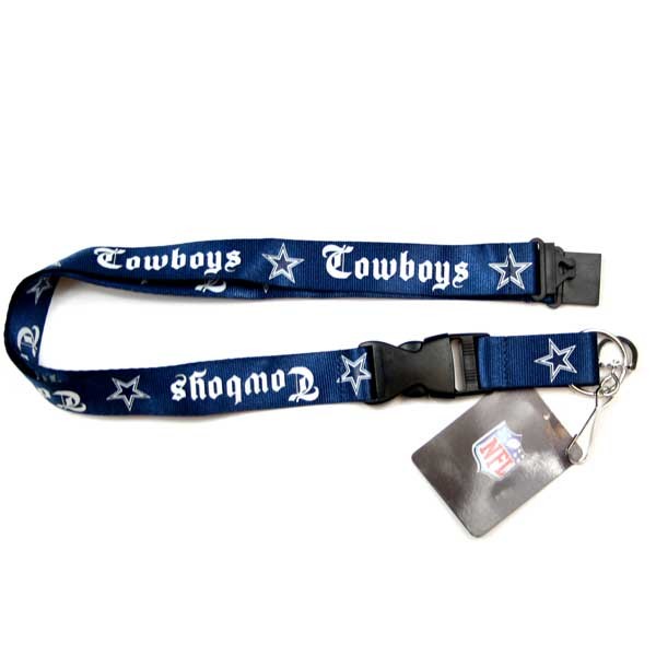 Dallas Cowboys Lanyards - Blue Old English Style - 6 For $18.00 - Wholesale Dallas Cowboys Product - Cowboys Merchandise