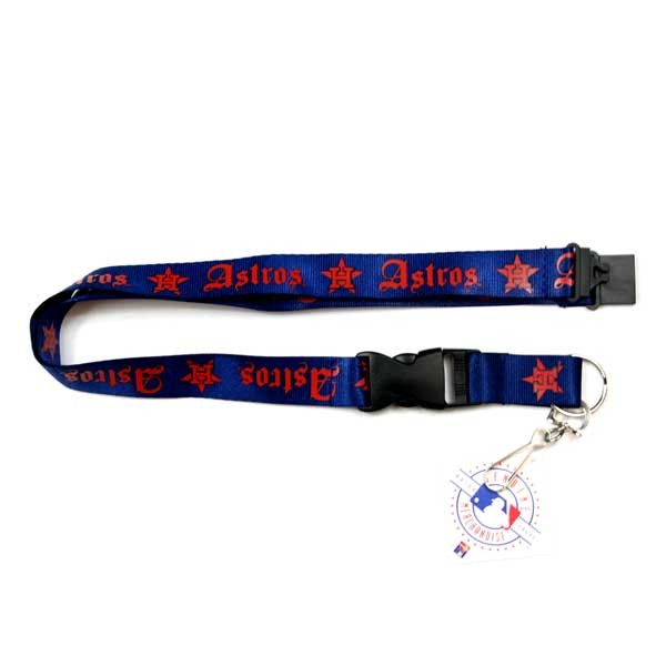 Houston Astros Lanyards - Blue Old English Style - 6 For $18.00 - Wholesale Houston Astros Products - Astros Merchandise 2