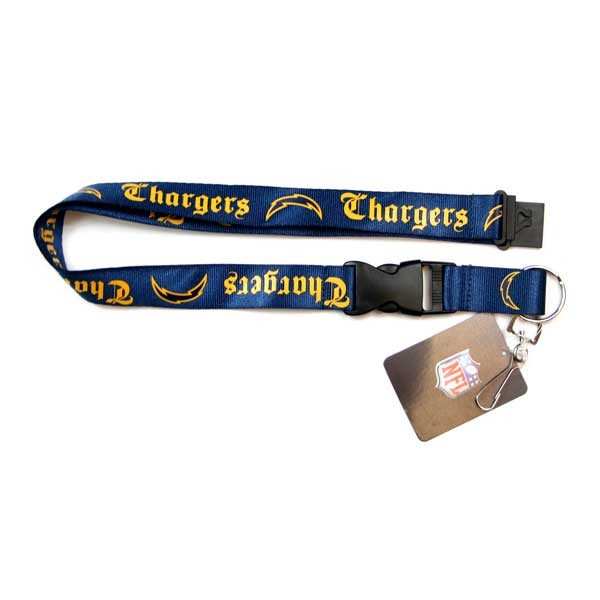 Los Angeles Chargers Lanyards - Old English Style - 6 For $18.00 - Wholesale Los Angeles Chargers Products - Chargers Merchandise