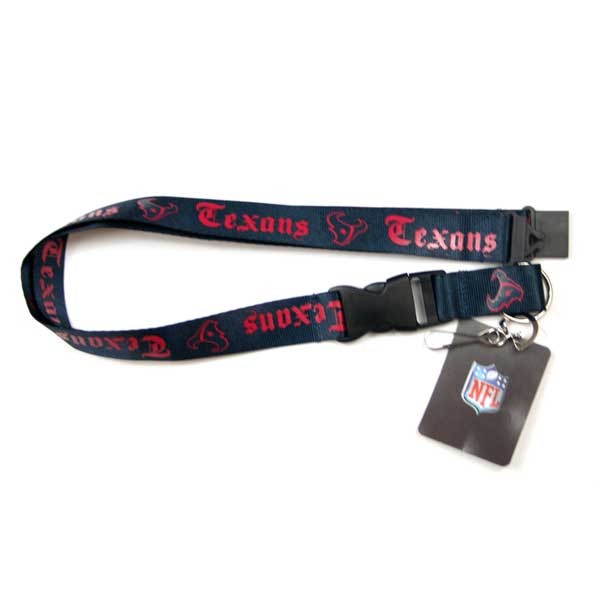 Houston Texans Lanyards - Blue Old English Style - 6 For $18.00 - Wholesale Houston Texans Products - Texans Merchandise 2