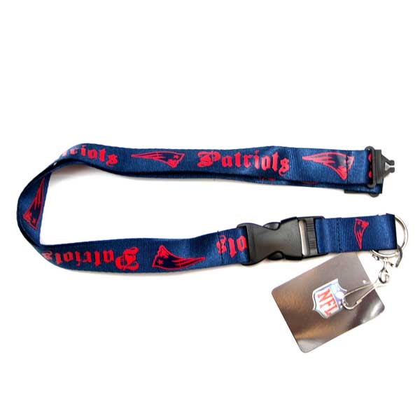 New England Patriots Lanyards - Blue Old English Style - 6 For $18.00 - Wholesale New England Patriots - Patriots Merchandise 2