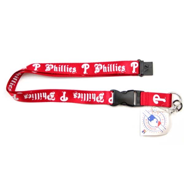 Philadelphia Phillies Lanyards - Red Old English Style - 6 For $18.00 - Wholesale Philadelphia Phillies Products - Phillies Merchandise