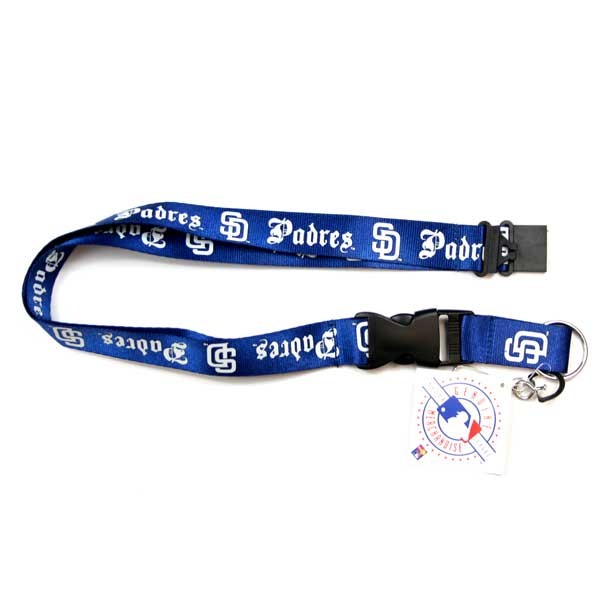 San Diego Padres Lanyards - Blue Old English Style - 6 For $18.00 - Wholesale San Diego Padres Products - Padres Merchandise