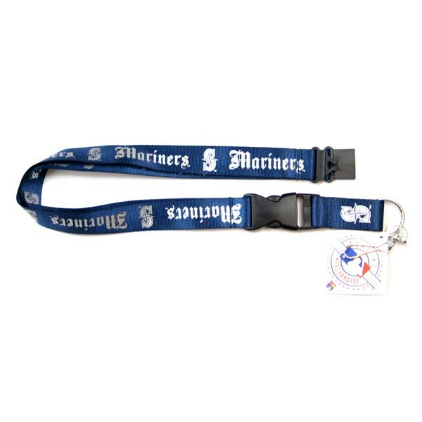 Seattle Mariners Lanyards - Blue Old English Style - 6 For $18.00 - Wholesale Seattle Mariners Products - Mariners Merchandise