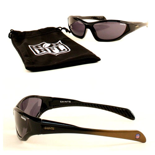 Blowout - New Orleans Saints Sunglasses - QUAKE Style - KIDS - With Sunglass Bag - 12 Pair For $36.00 - Wholesale New Orleans Saints Product - Saints Merchandise