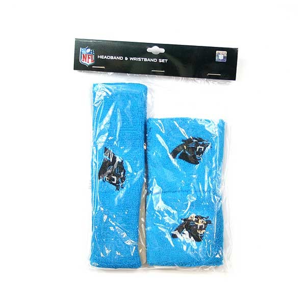 Carolina Panthers - Headband Wristband Sets - Embroidered - 2 Sets For $10.00 - Wholesale Carolina Panthers Products - Carolina Football