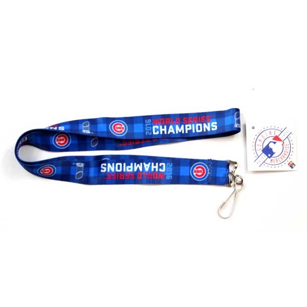 Chicago Cubs Lanyards - Blue Plaid 2016 Champion Style - 24 For $24.00 - Wholesale Chicago Cubs Products - Cubs Merchandise