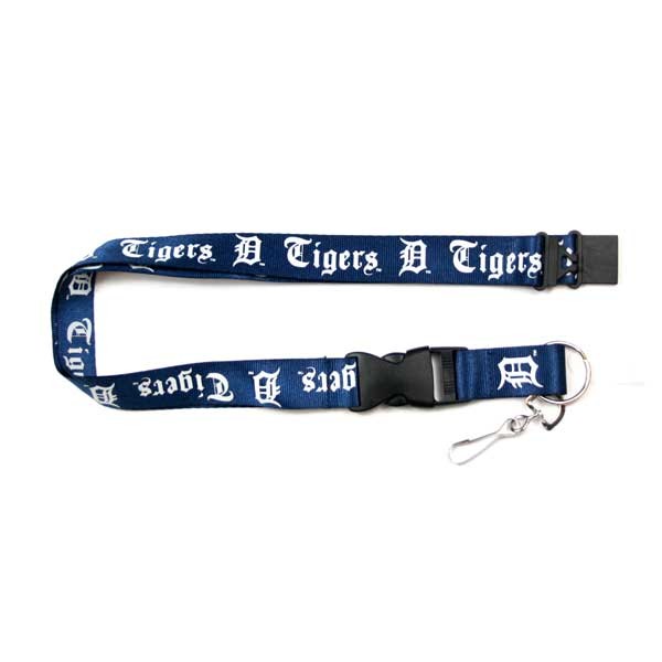 Detroit Tigers Lanyards - Blue Old English Style - 6 For $18.00 - Wholesale Detroit Tigers Products - Tigers Merchandise 2