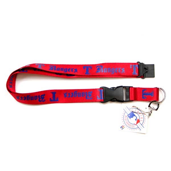 Texas Rangers Lanyards - Red Old English Style - 6 For $18.00 - Wholesale Texas Rangers Products - Rangers Merchandise