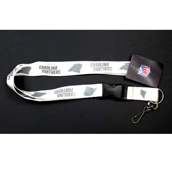Carolina Panthers Lanyards - White Glacier Style - 6 For $18.00 - Wholesale Carolina Panthers Products - Carolina Football