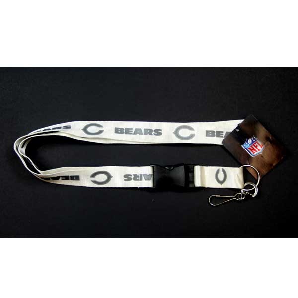 Chicago Bears Lanyards - White Glacier Style - 6 For $18.00 - Wholesale Chicago Bears Products - Bears Merchandise 2