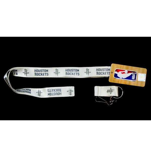 Houston Rockets Lanyards - White Glacier Style - 6 For $18.00 - Houston Rockets