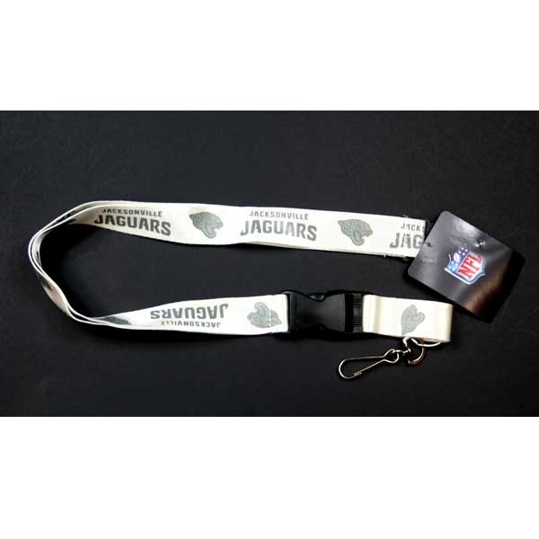 Jacksonville Jaguars Lanyards - White Glacier Style - 6 For $18.00 - Wholesale Jacksonville Jaguars Product - Jaguars Merchandise