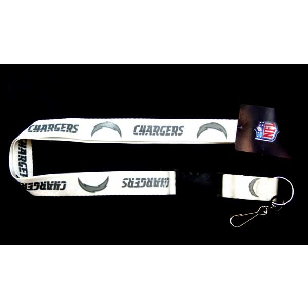 Los Angeles Chargers Lanyards - White Glacier Style - 6 For $18.00 - Wholesale Los Angeles Chargers Products - Chargers Merchandise 2