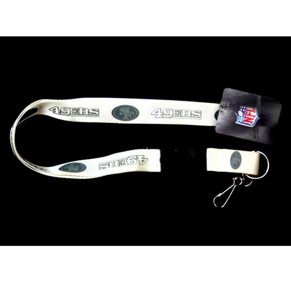 San Francisco 49ers Lanyard - White Glacier Style - 6 For $18.00 - Wholesale San Francisco 49ers Product - 49ers Merchandise