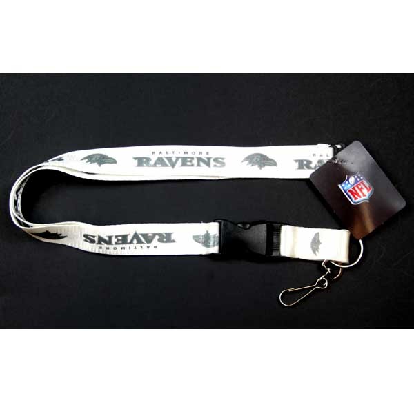 Baltimore Ravens Lanyards - White Glacier Style - 6 For $18.00 - Wholesale Baltimore Ravens Products - Baltimore Football 2
