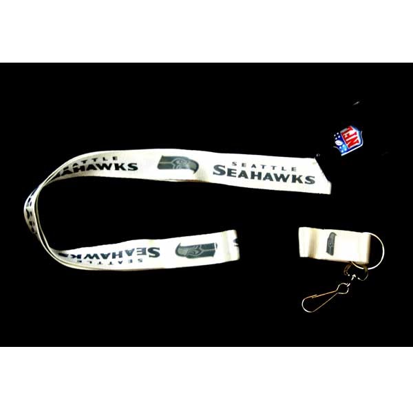 Seattle Seahawks Lanyards - White Glacier Style - 6 For $18.00 - Wholesale Seattle Seahawks Product - Seahawks Merchandise