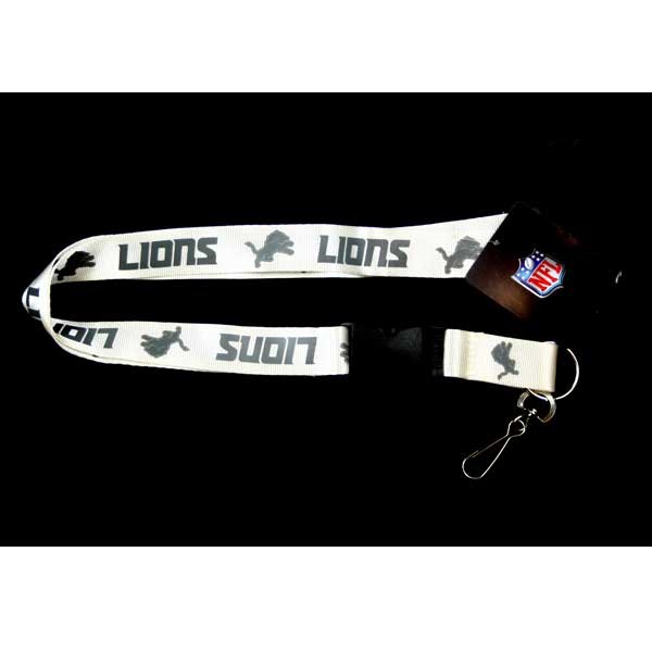 Detroit Lions Lanyards - White Glacier Style - 6 For $18.00 - Wholesale Detroit Lions Products - Lions Merchandise 2