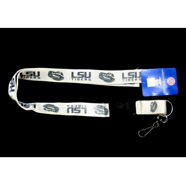 LSU Tigers Lanyards - White Glacier Style - 6 For $18.00 - LSU