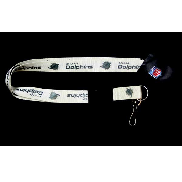 Miami Dolphins Lanyards - White Glacier Style - 6 For $18.00 - Wholesale Miami Dolphins Products - Dolphins Merchandise