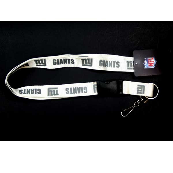 New York Giants Lanyards - White Glacier Style - 6 For $18.00 - Wholesale New York Giants Product - Giants Merchandsie