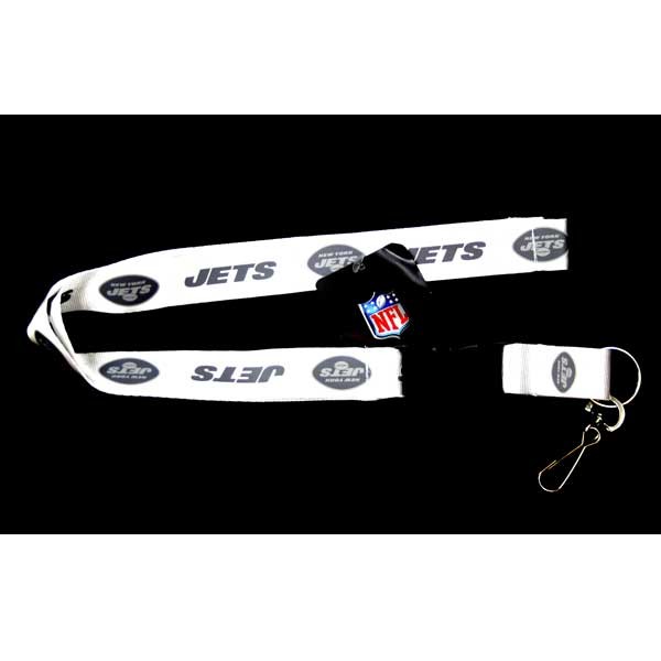 New York Jets Lanyards -White Glacier Style - 6 For $18.00 - Wholesale New York Jets Products - Jets Merchandise